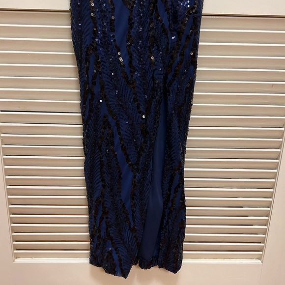 Missord Sequined Gown, Long Sleeves in Navy, Size Small, GUC - Picture 7 of 17